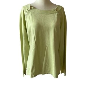 CARLISLE SWEATER LG SILK BLEND ZIPPER DETAIL CASUAL CHIC PREPPY